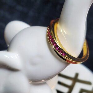 Elsie Wedding Band AAA Stellux CZ & Yellow Gold.   Size 6 only